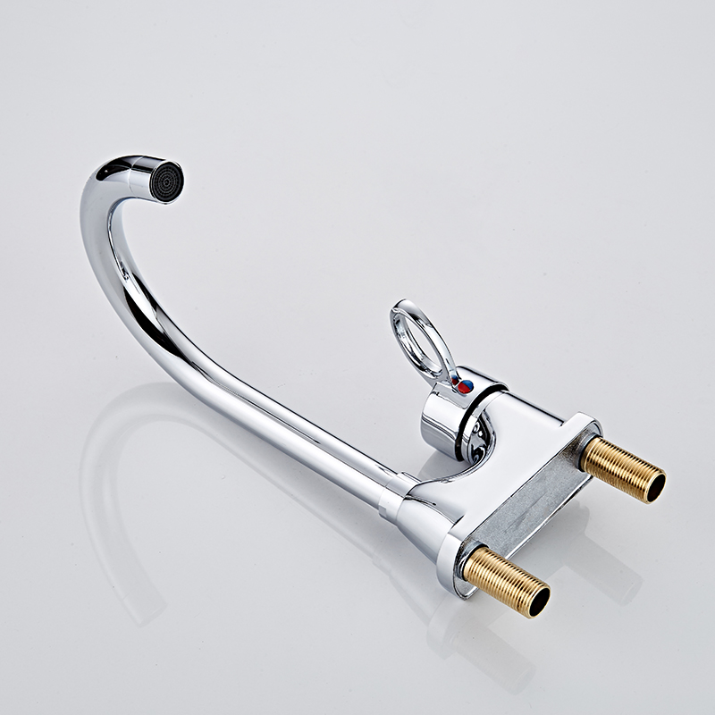 Curved basin faucet with double mounting holes (1)